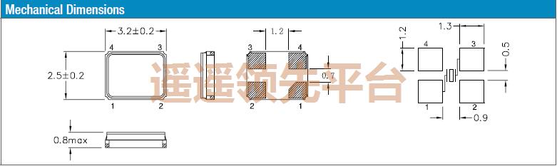QTC3225.0000FDT1I20M无源晶振,夸克晶振,QTC32贴片晶振