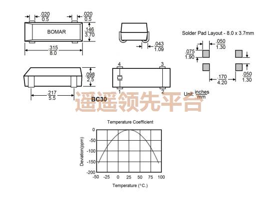 BC30CCD112.5-32.768K,Bomar博马尔无源晶振,BC30晶体谐振器
