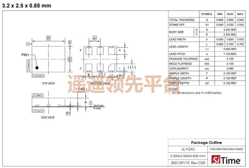 SiT3372AC-1B2-33NH122.123456T,SITIME贴片晶振,SiT3372晶振