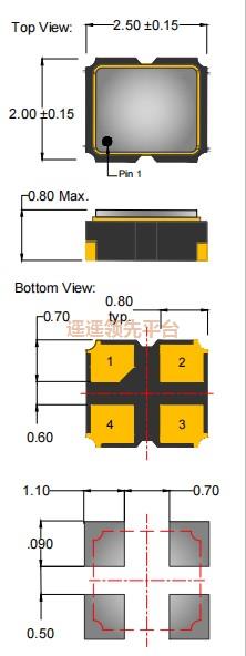 AE809-N-T-5-2070-3R0-32M768000,Anderson时钟振荡器,AE809晶振