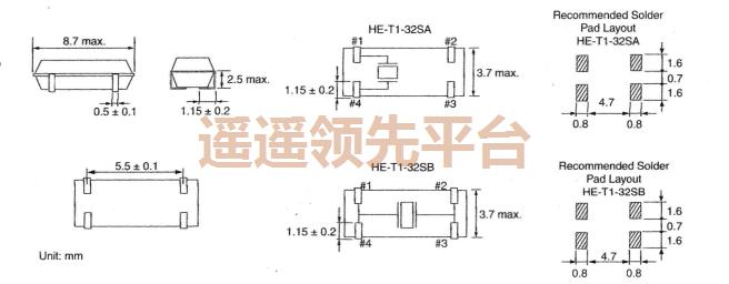 HE-TI-32SA-6PF,HEC黑色面无源晶振,HE-TI-32S晶体谐振器