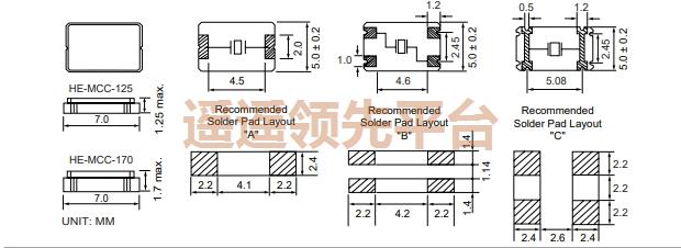 HE-MCC-125A-40.000F-E,HEC陶瓷贴片晶振,HE-MCC-125无源晶振